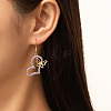 Heart with Butterfly Alloy Rhinestone Dangle Earrings FS-WGF592F-02-1