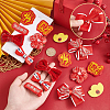 Chinese New Year Bowknot Flower Cloth Alligator Hair Clips Set OHAR-WH0021-31D-5