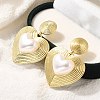 Rack Plating Heart Brass Dangle Stud Earrings EJEW-H143-16G-1