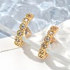 Golden Plated Brass Micro Pave Cubic Zirconia Cuff Earrings EJEW-L244-22B-2