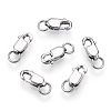 Rhodium Plated 925 Sterling Silver Lobster Claw Clasps STER-T004-83P-3