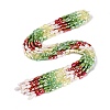 Electroplate Imitation Jade & Opaque & Transparent Glass Beads Strands EGLA-Q135-6x8MM-01C-2