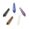 Natural Mixed Gemstone Pointed Pendants PALLOY-JF01506-1