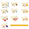 CHGCRAFT 10Pcs 10 Style Easter Egg & Rabbit & Carrot Alloy Enamel Charms Safety Pin Brooch JEWB-CA0001-22-2