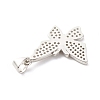 Brass Micro Pave Clear Cubic Zirconia Pendants ZIRC-P094-12P-RS-3