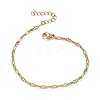 304 Stainless Steel Dapped Chains Bracelets for Women BJEW-D466-08C-G-2
