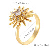 Brass Micro Pave Cubic Zirconia Rotating Cuff Open Rings WG7EBE6-02-1
