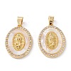 Brass Micro Pave Clear Cubic Zirconia Pendants ZIRC-M116-23G-1