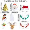 SUNNYCLUE 8 Bags 8 Style Christmas Wine Glass Decorations Paper Cup Cards DIY-SC0021-90-2
