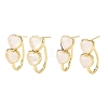 Valentine's Day Heart Natural Quartz Crystal Stud Earrings EJEW-T053-01G-08-4