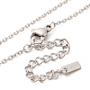 304 Stainless Steel Pave Cubic Zirconia Heart Pendant Cable Chain Necklaces for Women NJEW-G142-07P-02-3