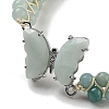 Natural Flower Amazonite Braided Round Bead Bracelets BJEW-K251-06H-3