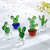 SUPERFINDINGS 5Pcs 5 Style Mini Glass Cactus Display Decorations DJEW-FH0001-12-4