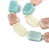 Natural Lemon Quartz & Flower Amazonite & Sunstone Beads Strands G-N358-02A-08-4