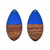 Transparent Resin & Walnut Wood Pendants X-RESI-N025-032-C03-1
