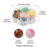 175Pcs 7 Styles Round Natural Tiger Eye & Green Aventurine & Red Jasper & Topaz Jade & Dyed Persian Jade & Blue Spot Jasper & Yellow Jade Box Sets DIY-FS0007-08-4