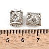 Brass Micro Pave Clear Cubic Zirconia European Beads CU-CBA6A75-25P-3