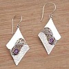 Rhombus Zinc Alloy Dangle Earrings FS-WG3CFF0-01-2