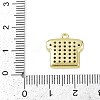 Brass Micro Pave Clear Cubic Zirconia Charms KK-L238-18G-3