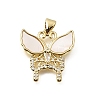 Brass Micro Pave Clear Cubic Zirconia Pendants CU-CBAF50C-02B-G-1