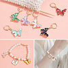 Alloy Enamel Butterfly Pendant Locking Stitch Markers HJEW-AB00006-5