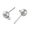 Non-Tarnish 304 Stainless Steel Ball Post Stud Earring Findings STAS-Z035-02P-D-2