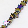 Electroplate Non-magnetic Synthetic Hematite Beads Strands G-J173-4x4mm-08-3