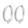 304 Stainless Steel Micro Pave Clear Cubic Zirconia Huggie Hoop Earrings EJEW-C096-01G-P-1