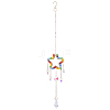 1Pc Colorful Glass Beaded Woven Net Suncatchers AJEW-CY0001-95D-1