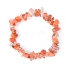 Natural Red Agate Chip Beads Stretch Bracelet for Women BJEW-AL00003-05-2