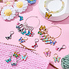 24Pcs 12 Styles Butterfly Alloy Enamel Pendant Locking Stitch Markers HJEW-HY00112-4