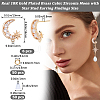 CREATCABIN 6Pcs Brass Pave Clear Cubic Zirconia Moon with Star Stud Earring Findings DIY-CN0002-74-2
