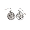 3 Pairs 3 Style Flat Round & Shell Alloy Dangle Earrings with Iron Pins EJEW-P200-07AS-3