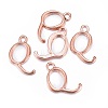 Rose Gold Plated Alloy Letter Pendants X-PALLOY-J718-01RG-Q-2