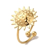 Ion Plating(IP) 304 Stainless Steel Sun Open Cuff Rings for Women RJEW-M167-09F-G-1