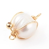 Natural Cultured Freshwater Pearl Pendants PALLOY-JF00673-04-3