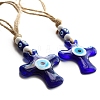 Evil Eye Cross Lampwork Pendant Decorations PW-WG066E4-01-2