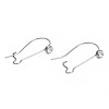304 Stainless Steel Hoop Earrings Findings Kidney Ear Wires STAS-N092-139-3
