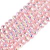 Electroplate Transparent Glass Beads Strands EGLA-N057-01A-07-1