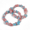 Unisex Chip Natural White Jade Beaded Stretch Bracelets BJEW-S143-12-1-2
