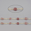 Handmade Natural Strawberry Quartz Beaded Chains CHC-I031-11D-2