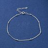 925 Sterling Silver Satellite Chain Bracelets for Women BJEW-E101-01S-06-2