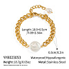 Elegant Flat Round Elegant Baroque Pearl Bead Link Bracelets LS-SX2805-2-3