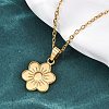 304 Stainless Steel Flower Pendant Necklaces NJEW-H059-30D-G-3