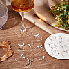 BENECREAT 20Pcs Blank Acrylic Heart Pendants Wine Glass Charms with Acrylic Pearl Beads AJEW-BC0003-76-5