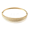 304 Stainless Steel Crystal Rhinestone Hinged Cuff Bangles for Women SA-CBAF851-02G-4