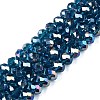 Electroplate Glass Beads Strands X-EGLA-A044-T8mm-B27-1