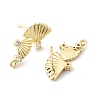 Brass Micro Pave Cubic Zirconia Stud Earring Findings KK-K371-44G-3