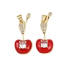 Brass Micro Pave Cubic Zirconia Pendants KK-C095-06G-1