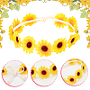 2Pcs 2 Colors Cloth Small Sunflowe Wreath Headband OHAR-CP0001-19-6